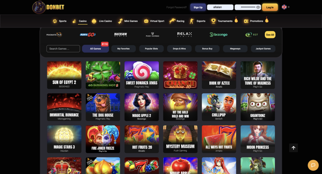 Slot Games Donbet