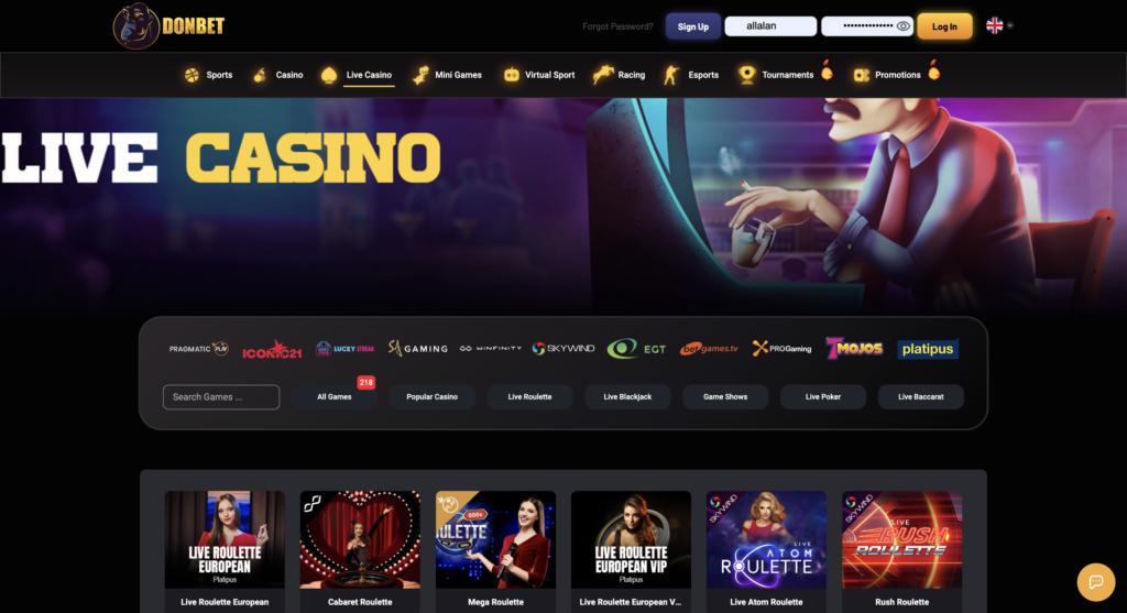Live Casino Donbet