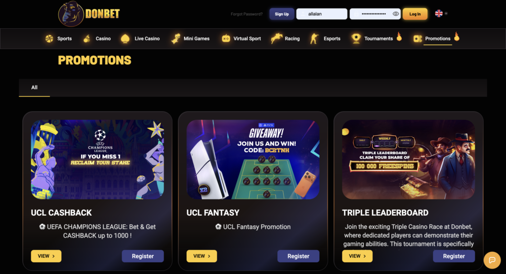donbet Bonuses